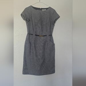 Shelby & Palmer Black & white check dress with belt Size 6